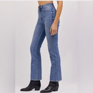 NWT Daydreamer x Lee High Rise Crop Boot in Blue